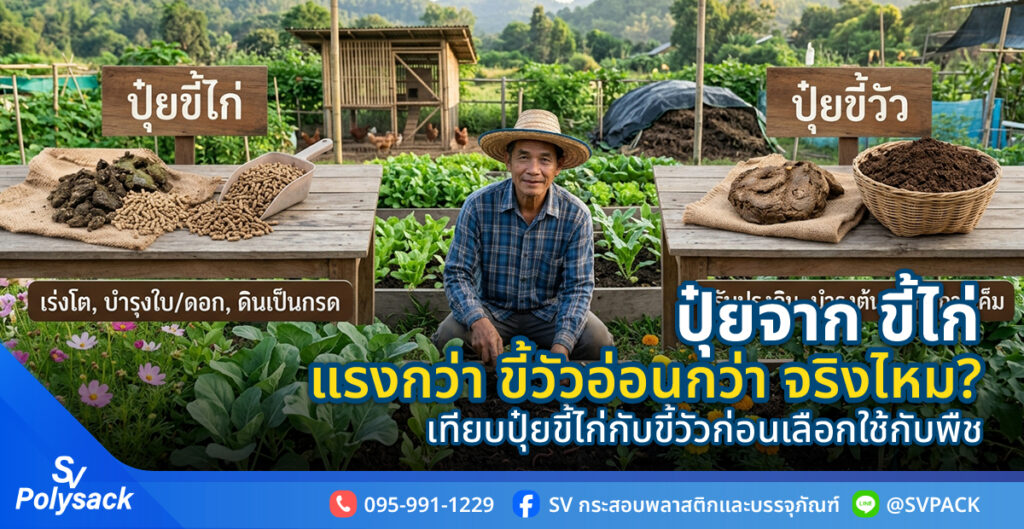 เทียบปุ๋ยขี้ไก่กับขี้วัว